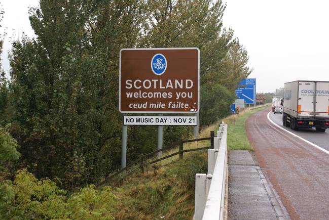 Photo taken on 9 October 2007 at Scottish border at Gretna Green. Photograph taken by John Hirst.